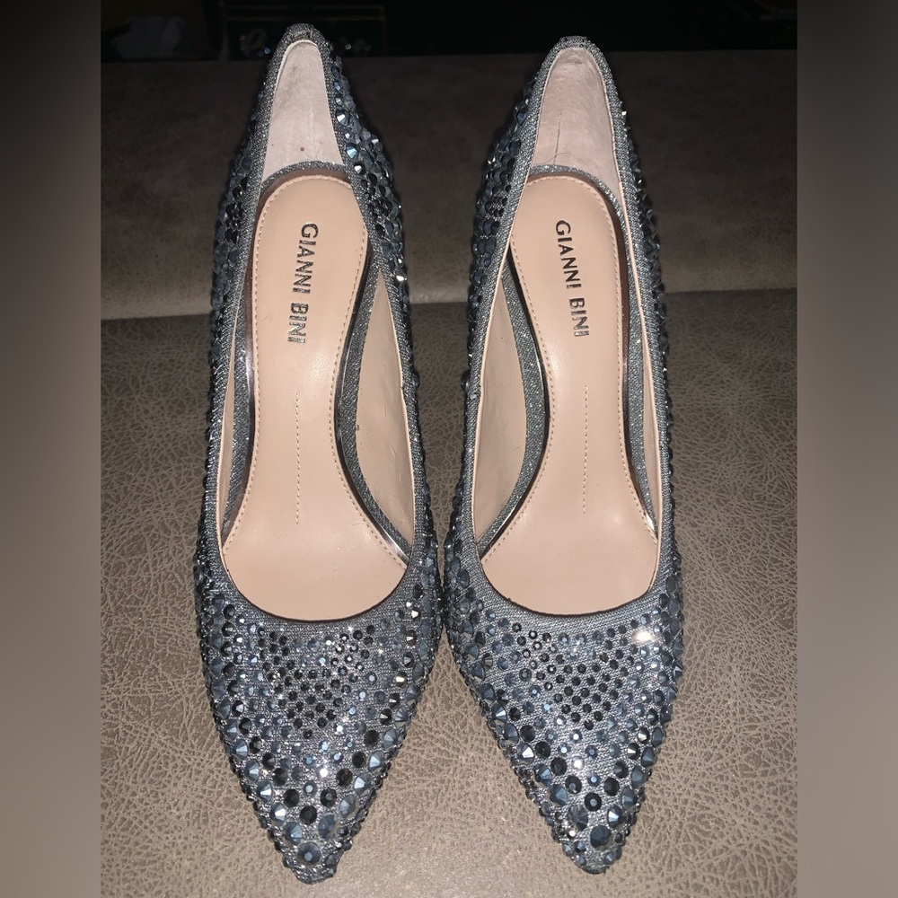 Gianni Bini Womens Multi Studded Design Stiletto Pumps Pewter - Size 7M